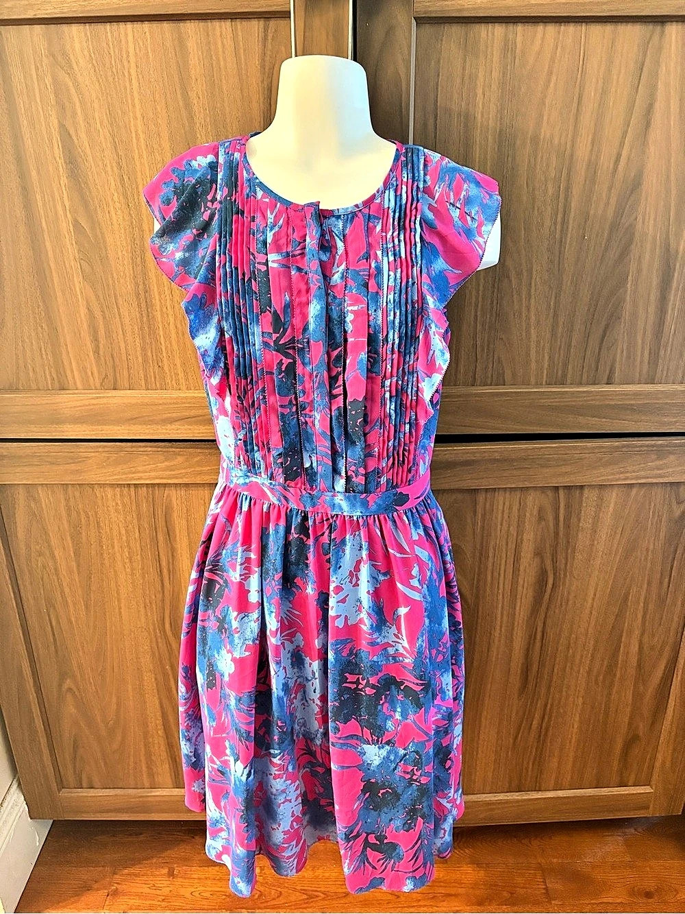 Banana Republic Abstract Print Midi Dress Size 2 Like New